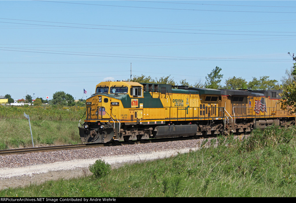 UP 6718 will be in the lead today as an empty coal train sits while doing its air test